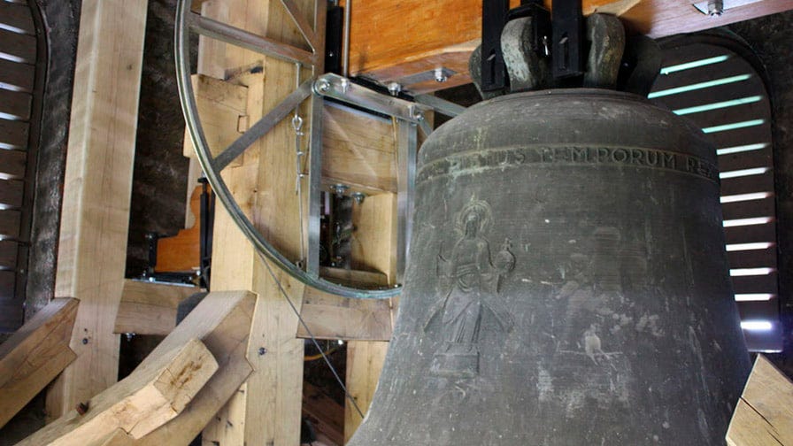 Bronze bell installed in new belfry